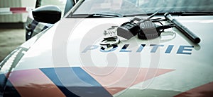 Police equipment on a police car