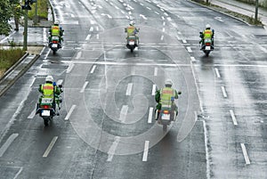 Police escort with motorbikes photo