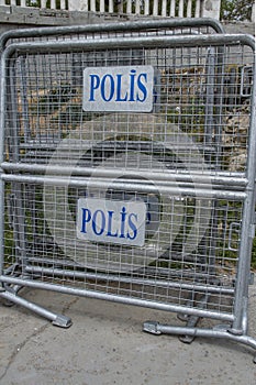 Police Fence in Istanbul, Turkey