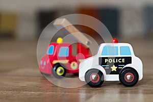 Police and fire engine toy cars