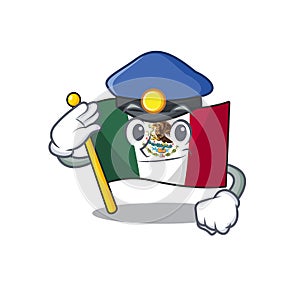 Police flag mexico in the cartoon shape