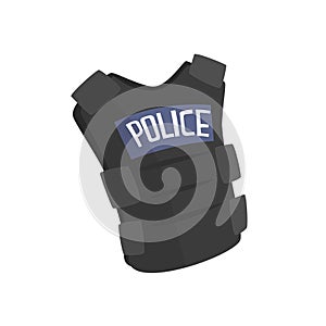 Police flak jacket or bulletproof vest cartoon vector Illustration