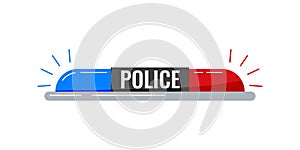 Police flasher siren vector icon isolated on white background.
