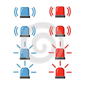 Police flasher, siren vector set. photo