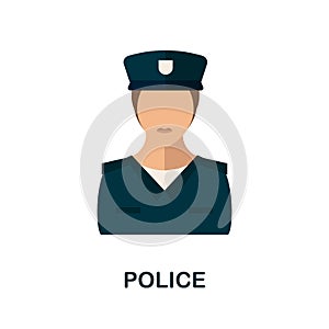 Police flat icon. Simple element from protest collection. Creative Police icon for web design, templates, infographics and more