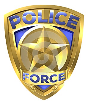 Police Force Gold Badge