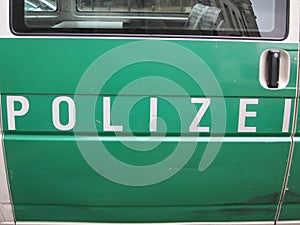 Police in green and white (Polizei) Germany