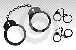 Police handcuffs flat icon for apps or website