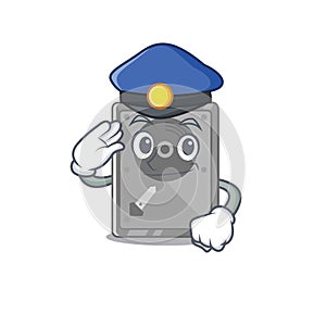Police hard drive internal on the character