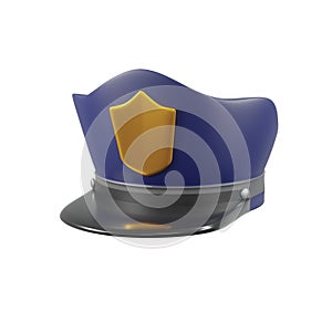 Police hat 3D model in a minimalist style