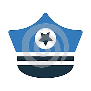 Police hat icon / vector graphics