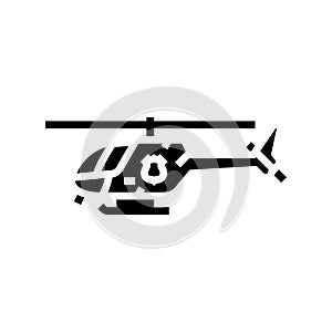 police helicopter crime glyph icon vector illustration