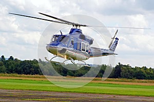 Police helicopter in flight