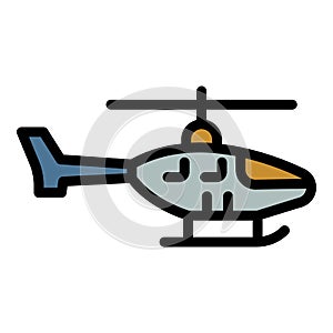 Police helicopter icon color outline vector