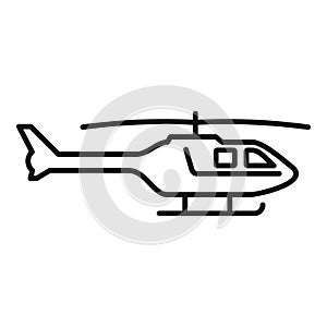 Police helicopter icon, outline style