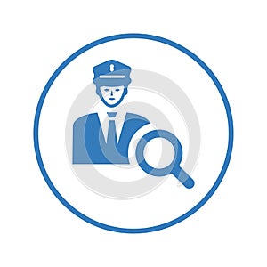 Police help icon / blue color