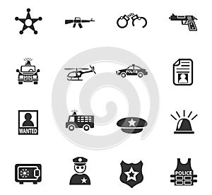 Police icon set