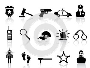 Police icons set