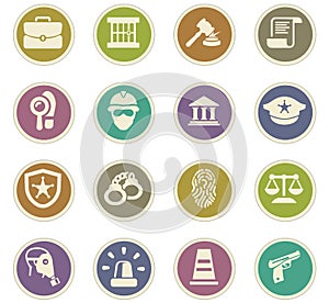 Police icons set