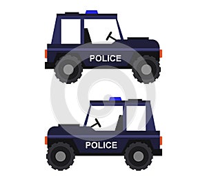 Police jeep icon illustrated in vector on white background