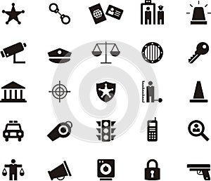 Police and Law Enforcement Glyph Icons photo