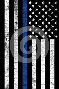 Police Law Enforcemtnt Support Vertical Textured Flag