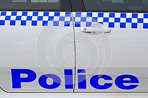 Police lettering on car