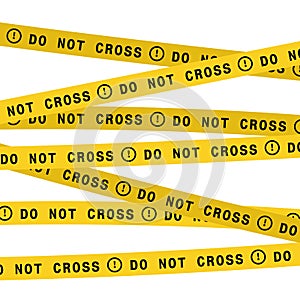 Police line do not cross tape. Vector flat style design illustration.