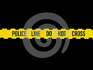 police line do not cross text, typography Illustration image, black background