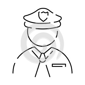 Police line icon. Law and Judgement line icons. Justice, Court of law and Government vector linear icon. Police officer