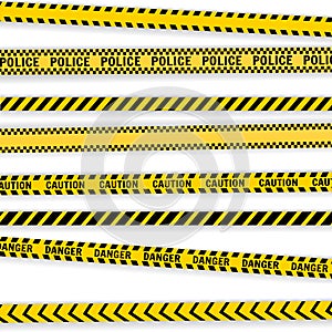 Police Line Set on a white background