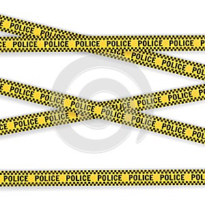 Police Line Set on a white background