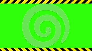 police lines yellow black danger lines animated police lines black yellow lines do not cross 4k green screen alpha looping