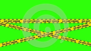 police lines yellow black danger lines animated police lines black yellow lines do not cross 4k green screen alpha looping