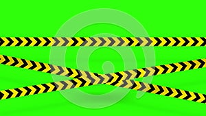 police lines yellow black danger lines animated police lines black yellow lines do not cross 4k green screen alpha looping