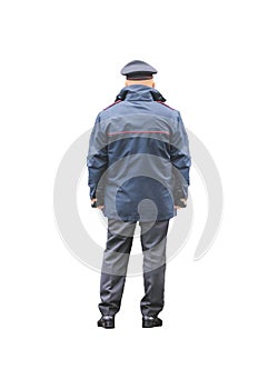 Police Man Back View Photo