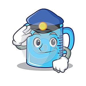 Police measuring cup character cartoon