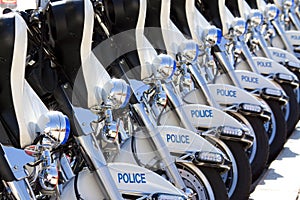 Police motorbikes aligned photo