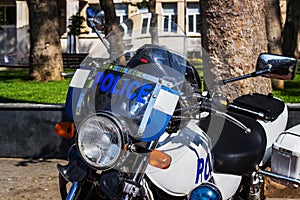 Police motorcycle Police in the park photo