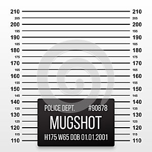 Police mug shot vector lineup background