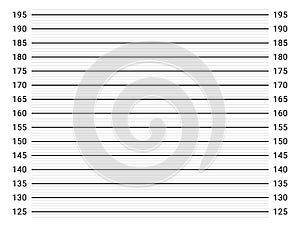 Police mugshot background. Person's height measuring scale