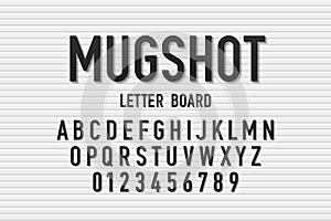 Police mugshot letter board style font