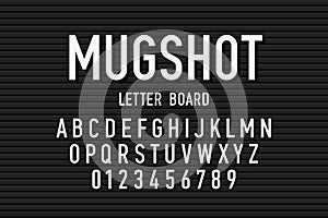 Police mugshot letter board style font