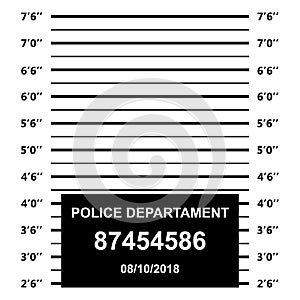 Police mugshot. Police lineup on white background.