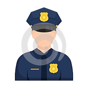 Police officer avatar icon. Vector illustration