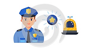 Police Officer Avatar Security Icon, vector design Generative AI