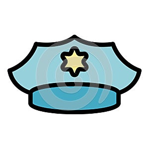 Police officer cap icon vector flat