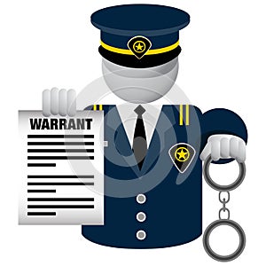 Police Officer Delivering Warrant Icon