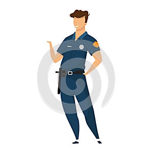 Police officer flat color vector faceless character photo