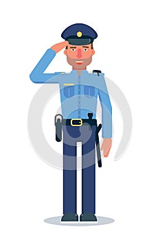 Police officer flat vector character photo